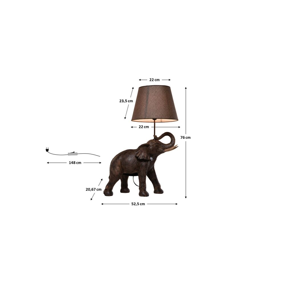 Table Lamp Animal Elephant Safari 74cm