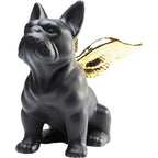 Deco Figurine Sitting Angel Dog Gold-B