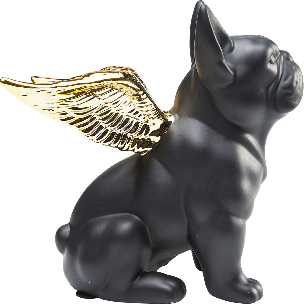 Deco Figurine Sitting Angel Dog Gold-B