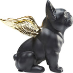 Deco Figurine Sitting Angel Dog Gold-B
