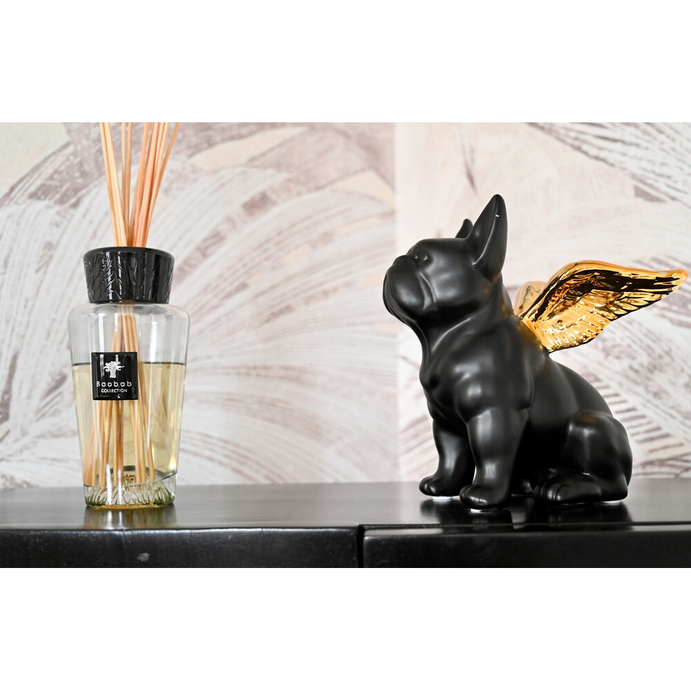 Deco Figurine Sitting Angel Dog Gold-B