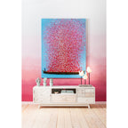 Picture Touched Flower Boat Blue Pink