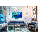 Picture Glass Swimming Elephant 180x120cm