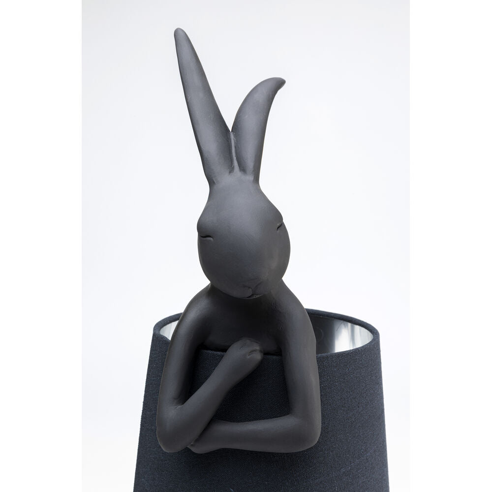 Table Lamp Animal Rabbit Black Silver 68cm