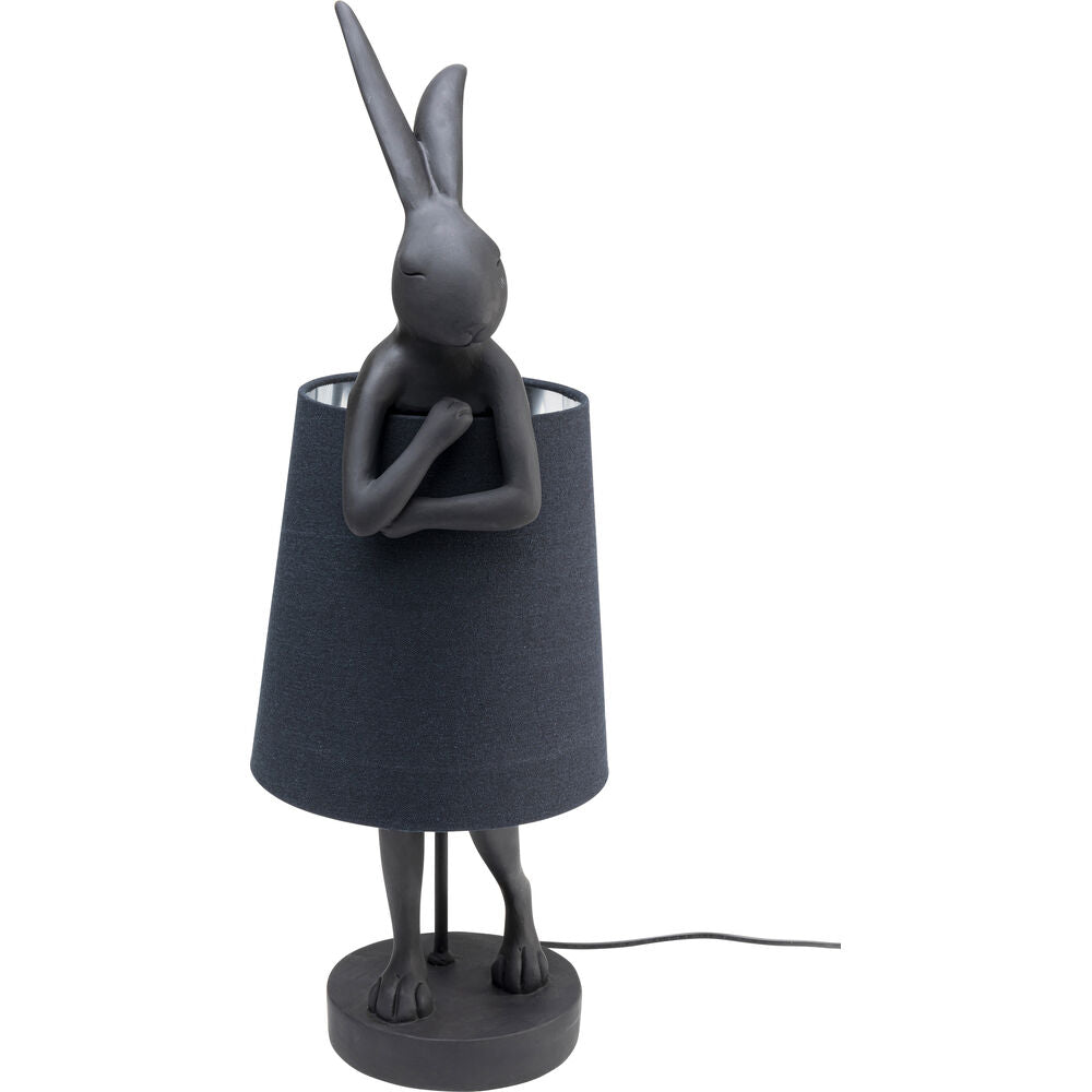 Table Lamp Animal Rabbit Black Silver 68cm