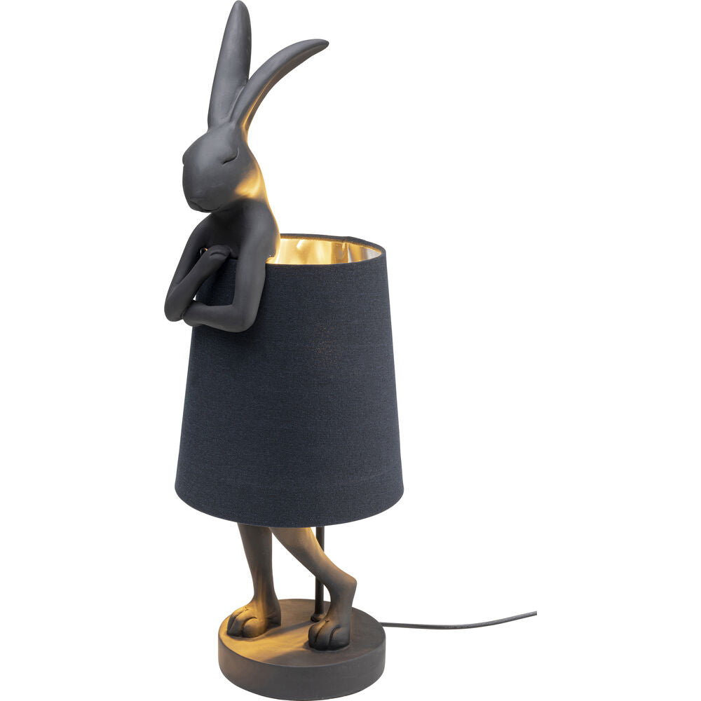 Table Lamp Animal Rabbit Black Silver 68cm