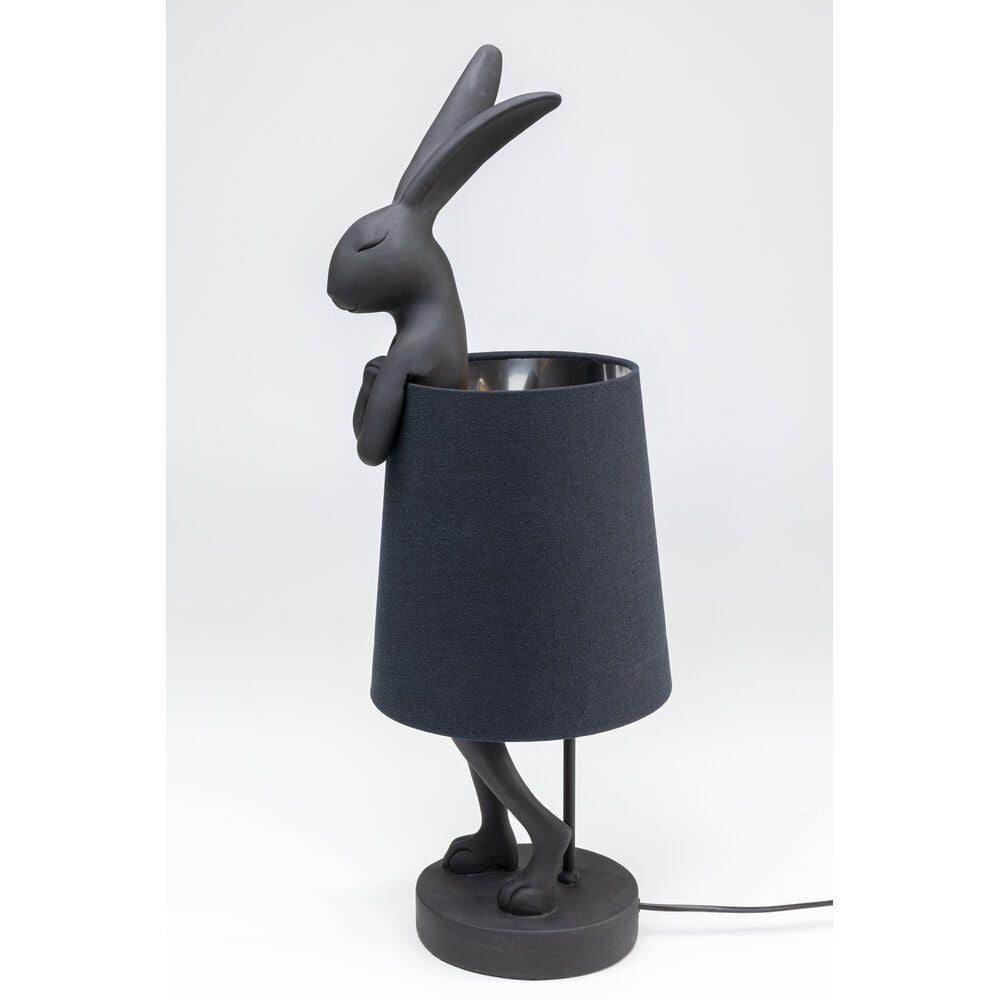 Table Lamp Animal Rabbit Black Silver 68cm