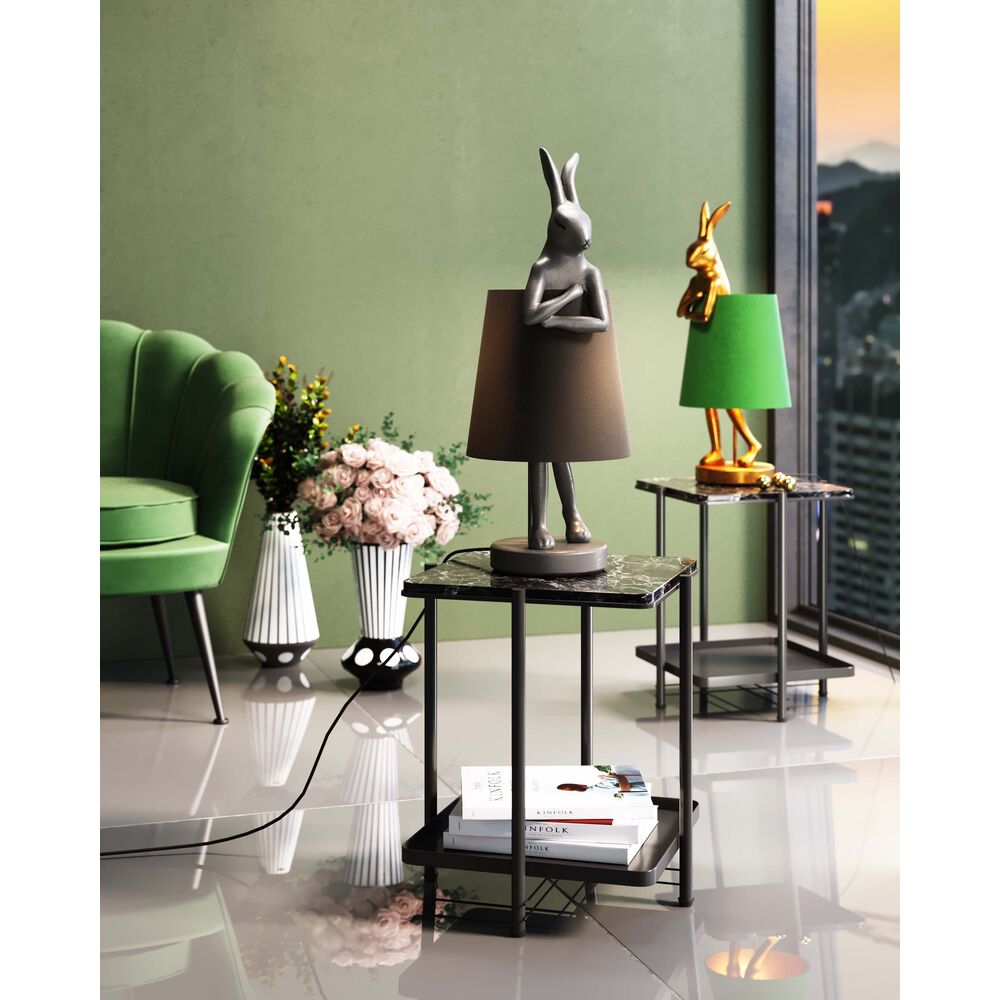 Table Lamp Animal Rabbit Black Silver 68cm