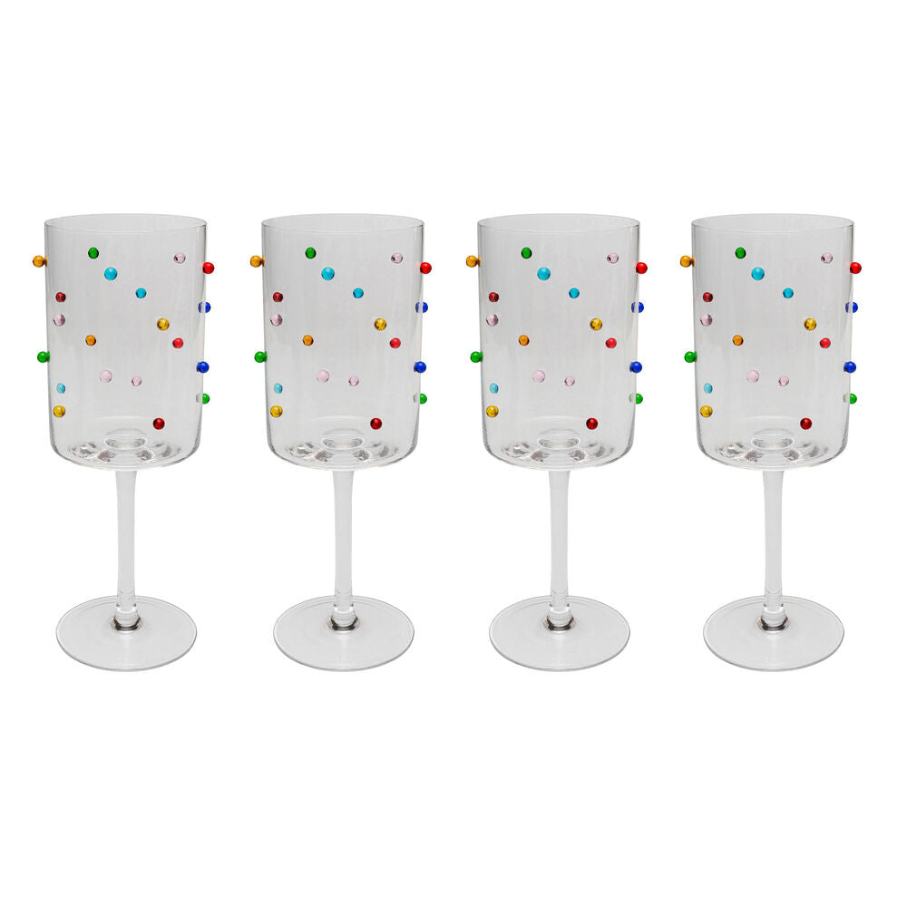 Wine Glass Party Dots 23cm (4/part)
