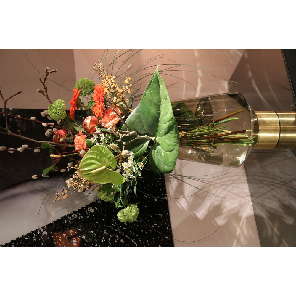 Vase noble ring brown 40cm