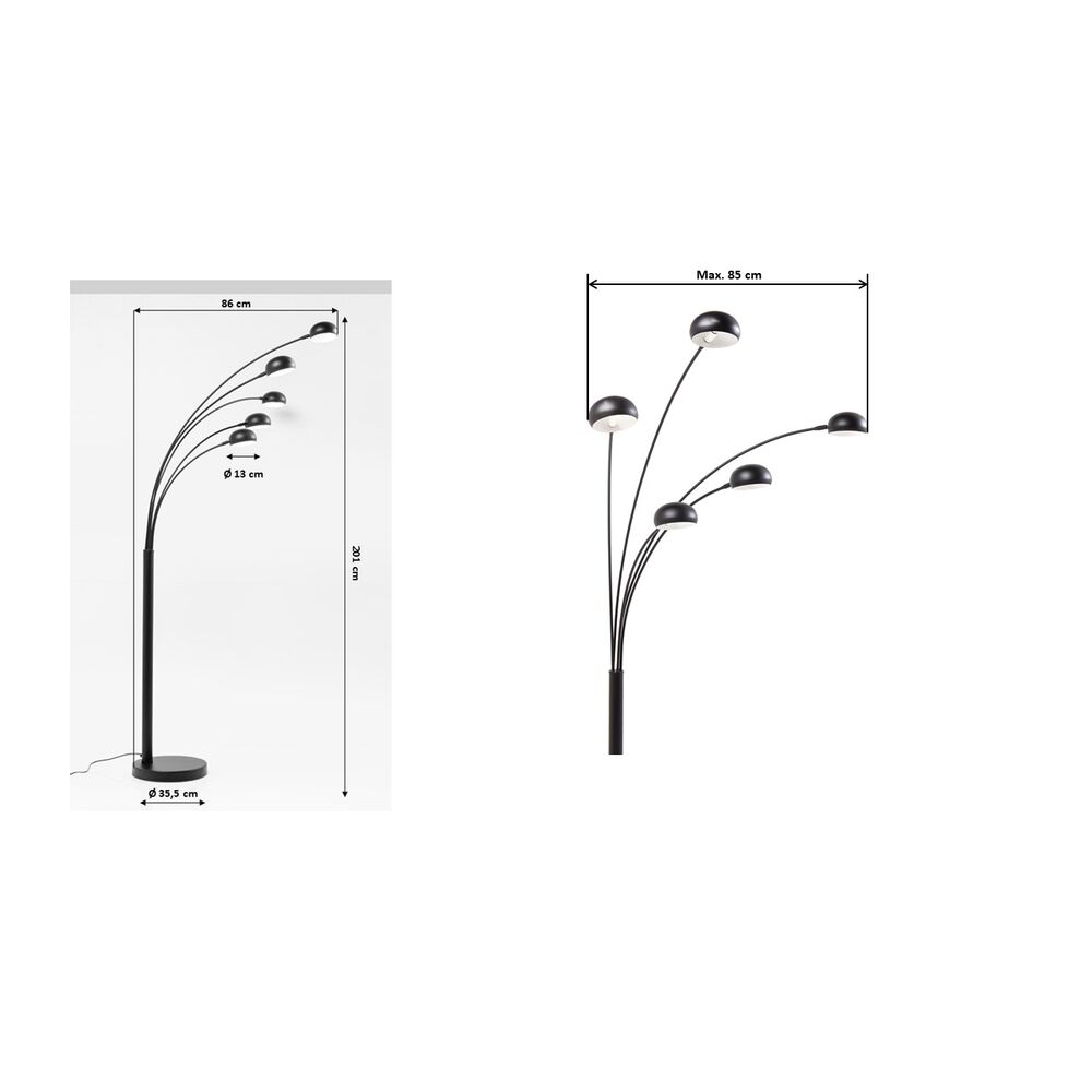 Floor Lamp Five Fingers Black Matt