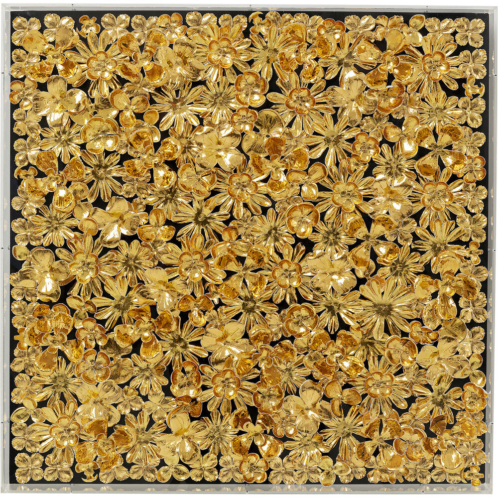 Object Picture Gold Flower 80x80cm