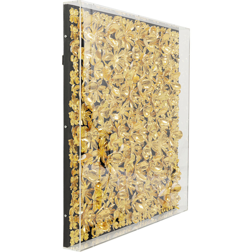 Object Picture Gold Flower 80x80cm