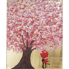 Canvas Picture Flower Couple Gold Pink 80x100cm