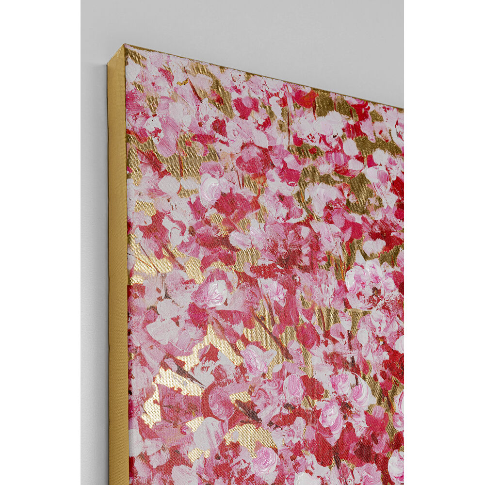 Canvas Picture Flower Couple Gold Pink 80x100cm