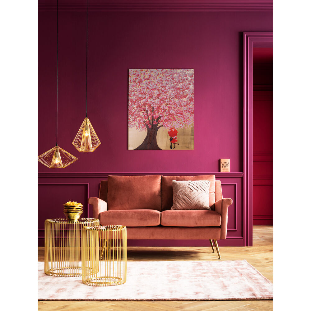 Canvas Picture Flower Couple Gold Pink 80x100cm