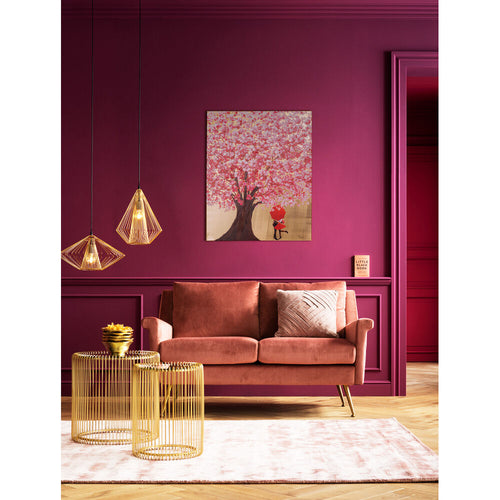 Canvas Picture Flower Couple Gold Pink 80x100cm