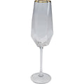 Champagne Glass Diamond Gold Rim (2/Set)