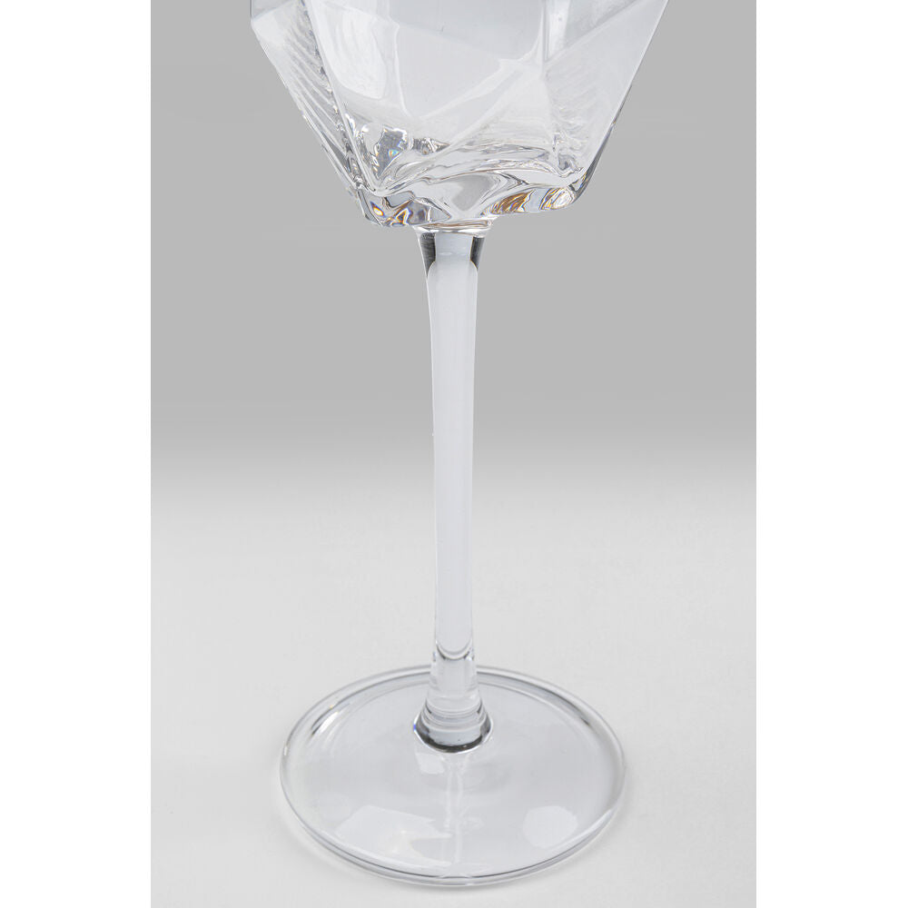 Champagne Glass Diamond Gold Rim (2/Set)