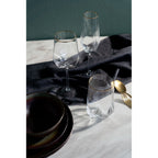 Champagne Glass Diamond Gold Rim (2/Set)
