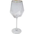Wine Glass Diamond Gold Rim (2/Set)