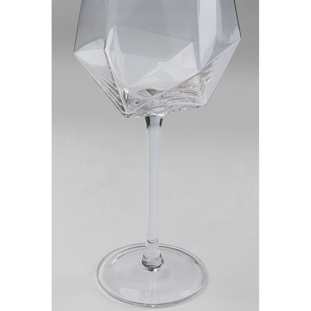 Wine Glass Diamond Gold Rim (2/Set)