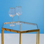 Wine Glass Diamond Gold Rim (2/Set)