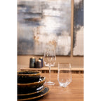 Wine Glass Diamond Gold Rim (2/Set)