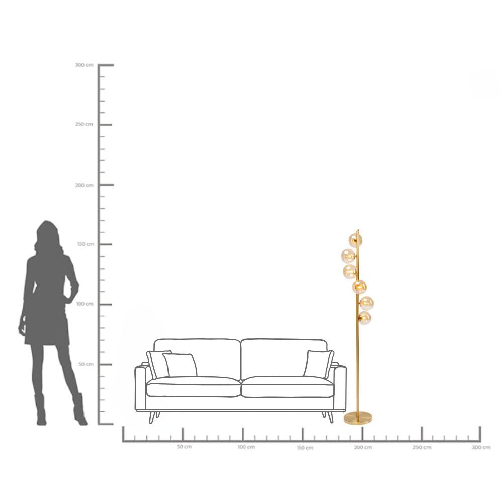 Floor Lamp Scala Balls Brass 160cm