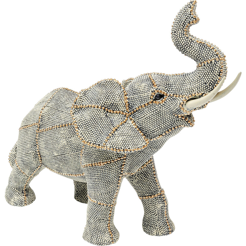 Deco Figurine Walking Elephant Pearls Small