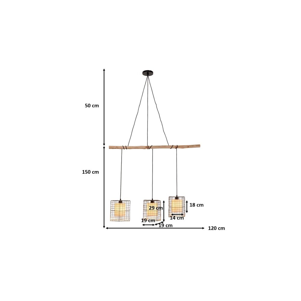 Pendant Lamp Three Grids 120cm