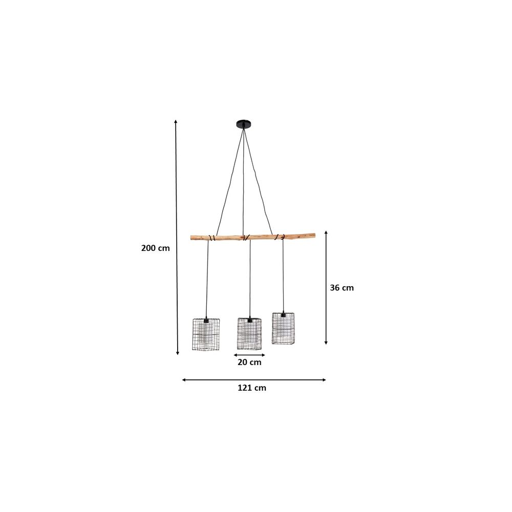 Pendant Lamp Three Grids 120cm
