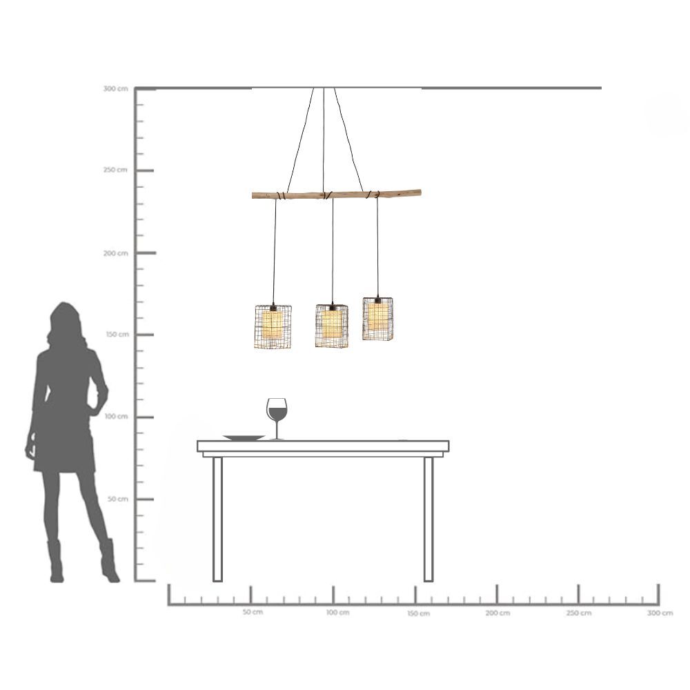 Pendant Lamp Three Grids 120cm