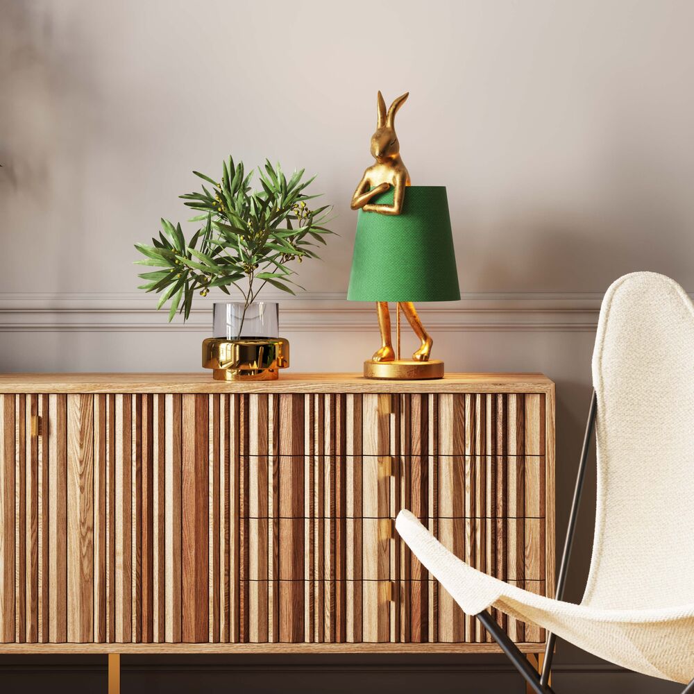 Table Lamp Animal Rabbit Gold/Green 68