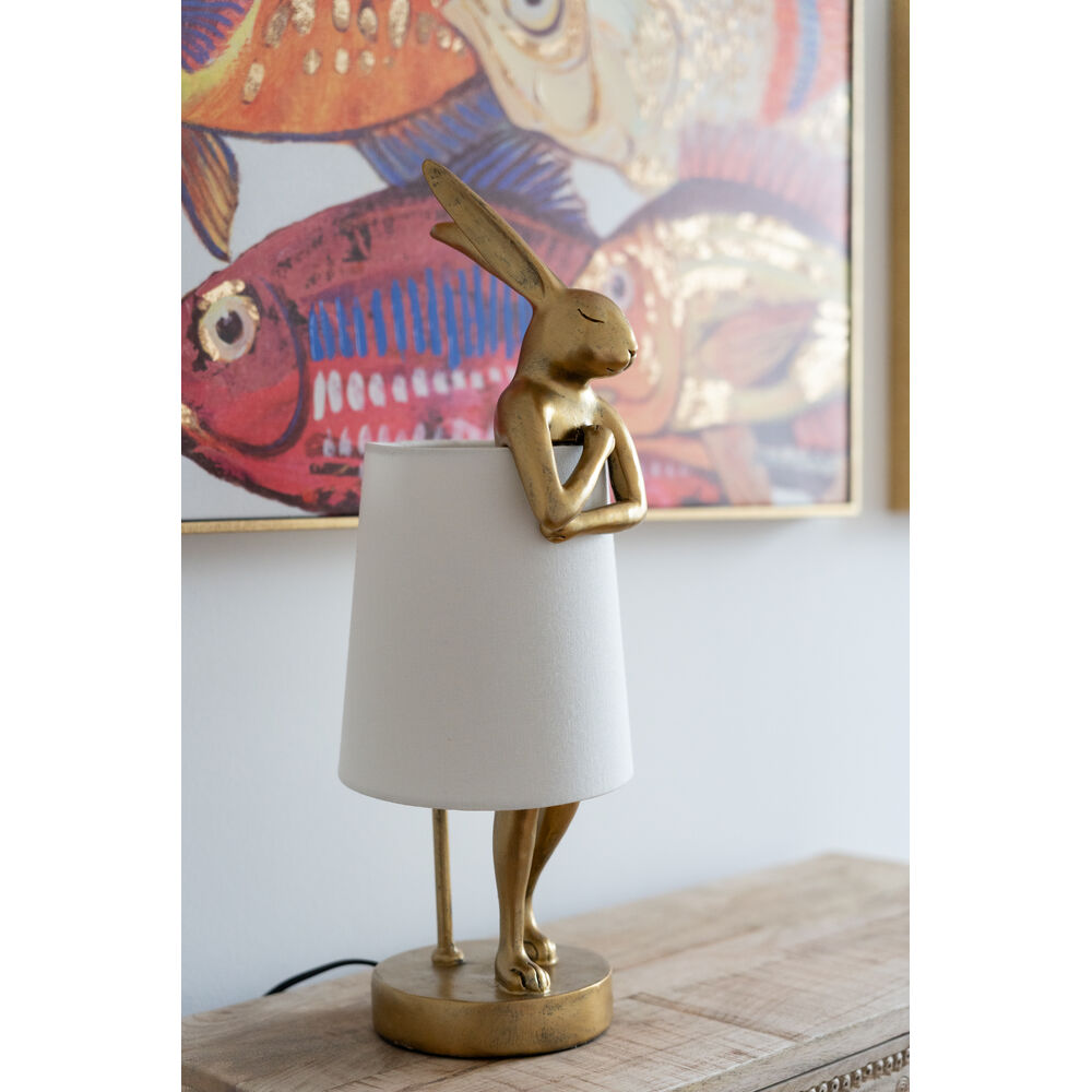 Table Lamp Animal Rabbit Gold/White 50cm