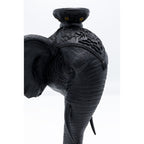Candle Holder Elephant Head Black 49cm