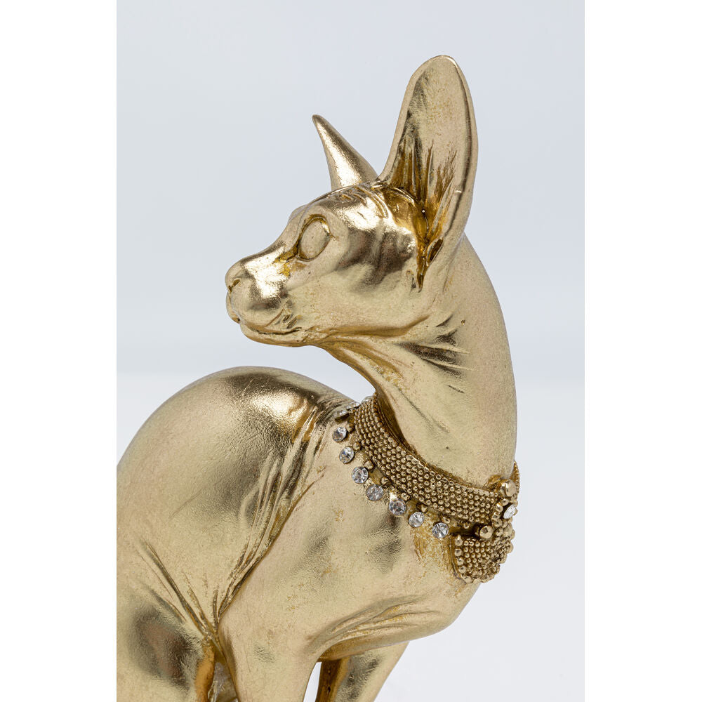 Deco Figurine Sitting Cat Audrey Gold 27cm