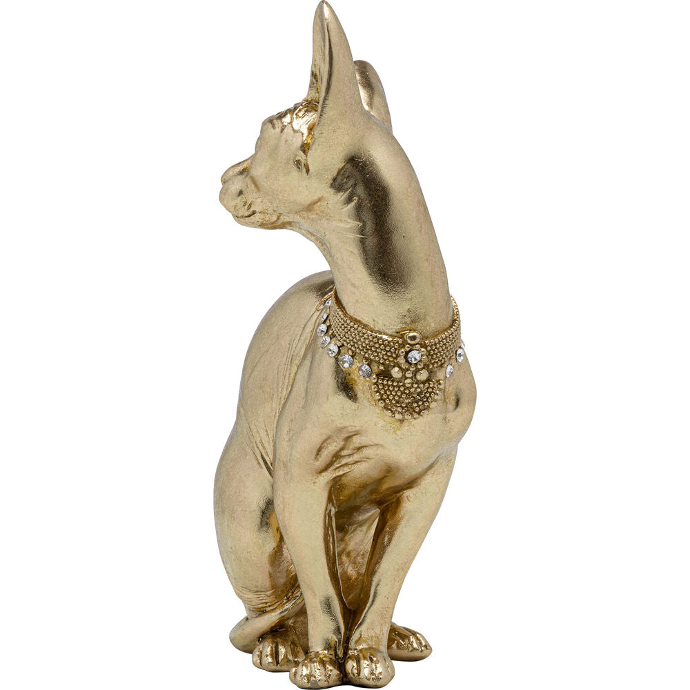 Deco Figurine Sitting Cat Audrey Gold 27cm