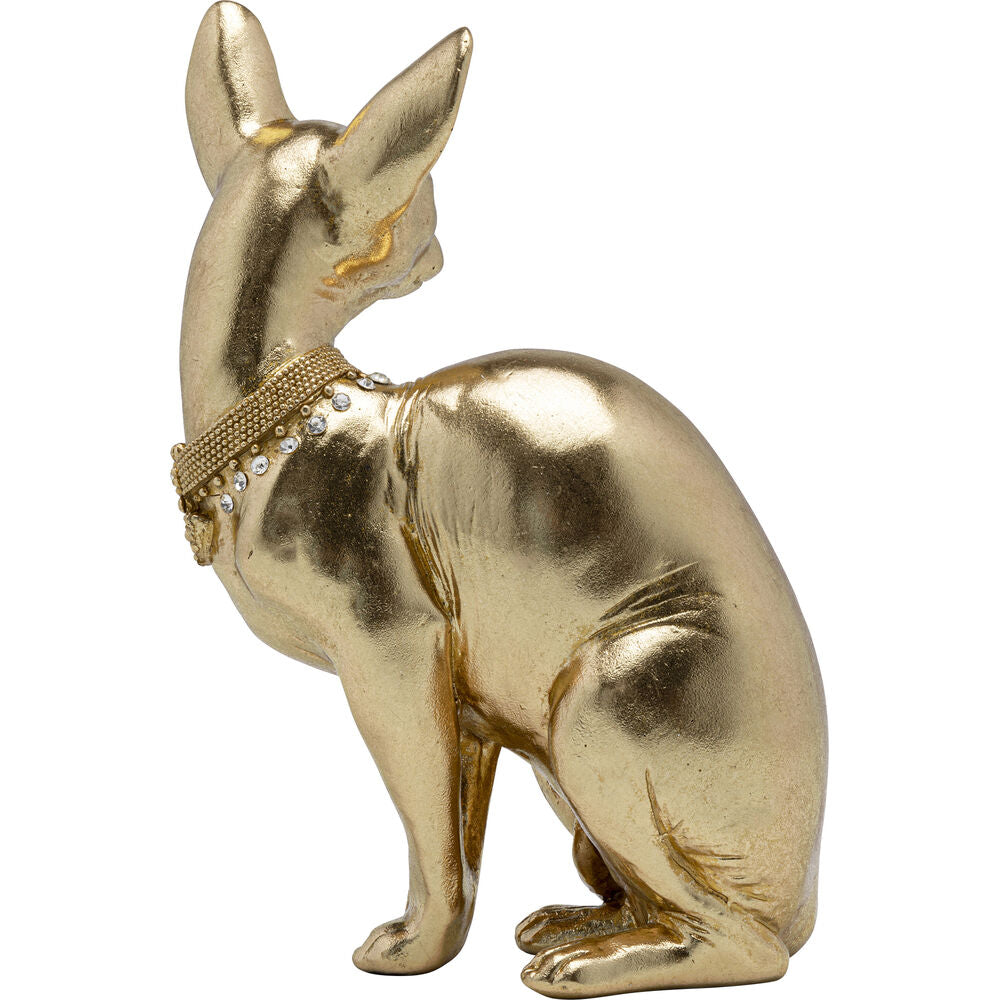 Deco Figurine Sitting Cat Audrey Gold 27cm