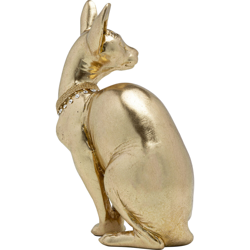 Deco Figurine Sitting Cat Audrey Gold 27cm