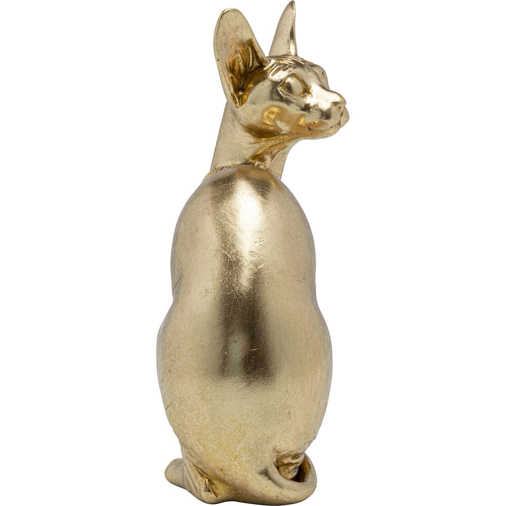 Deco Figurine Sitting Cat Audrey Gold 27cm