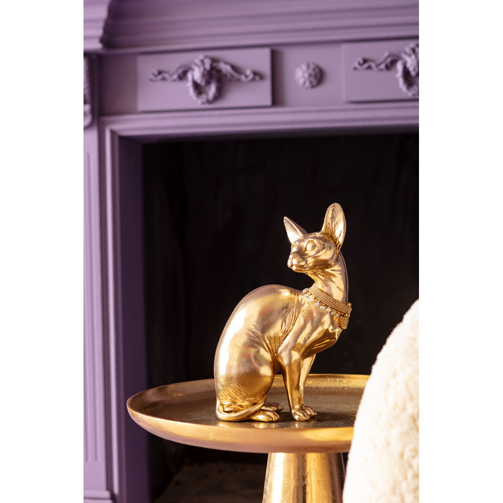 Deco Figurine Sitting Cat Audrey Gold 27cm