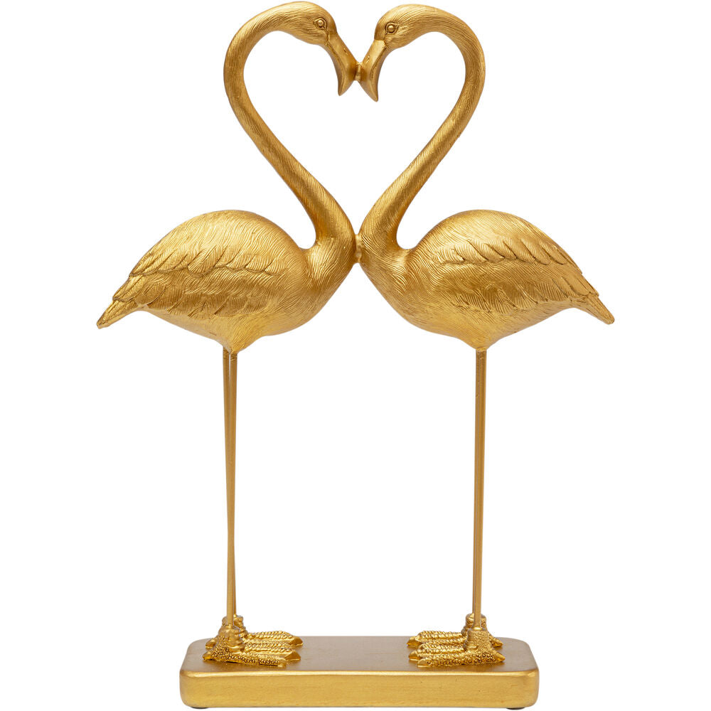 Deco Figurine Flamingo Love Gold 39cm
