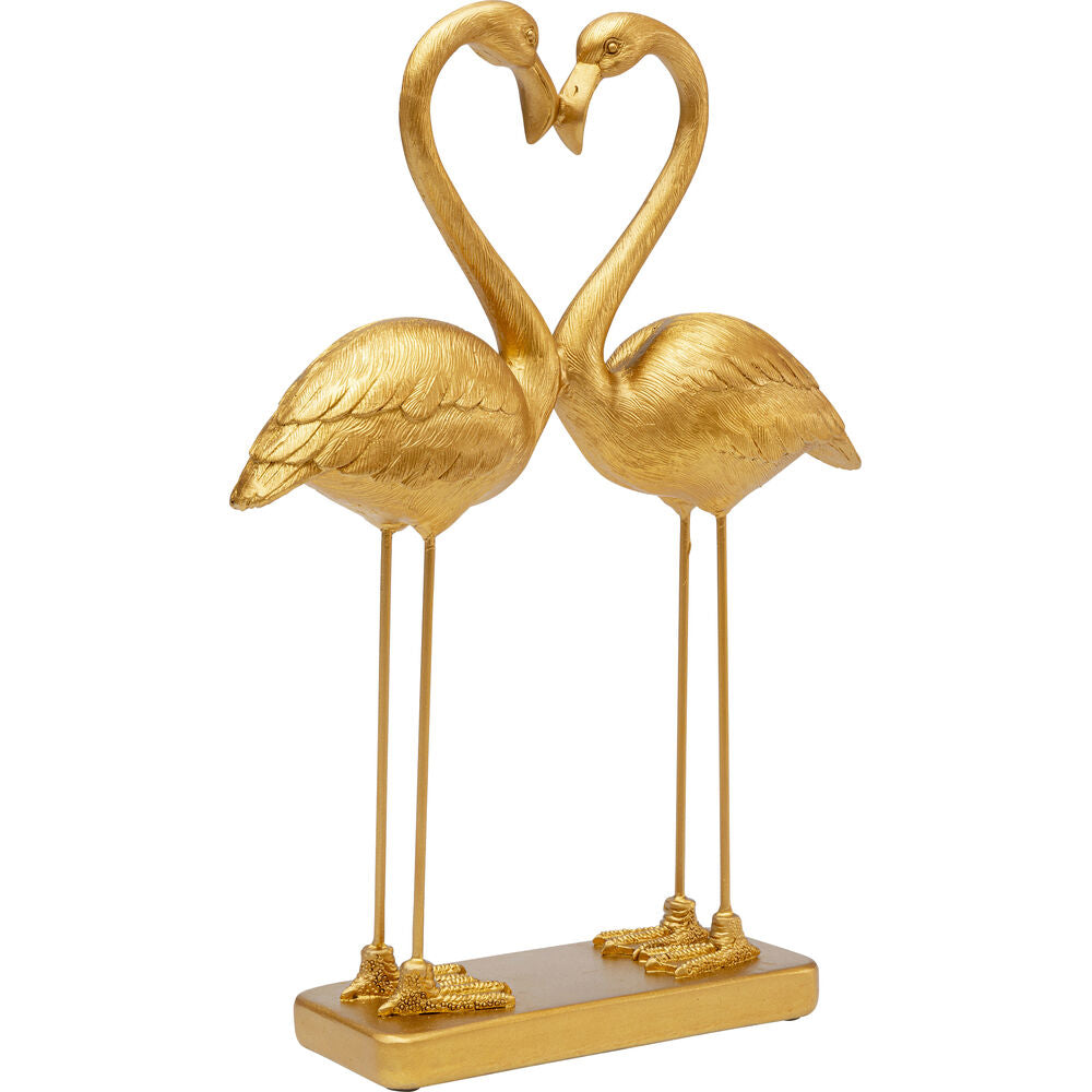 Deco Figurine Flamingo Love Gold 39cm