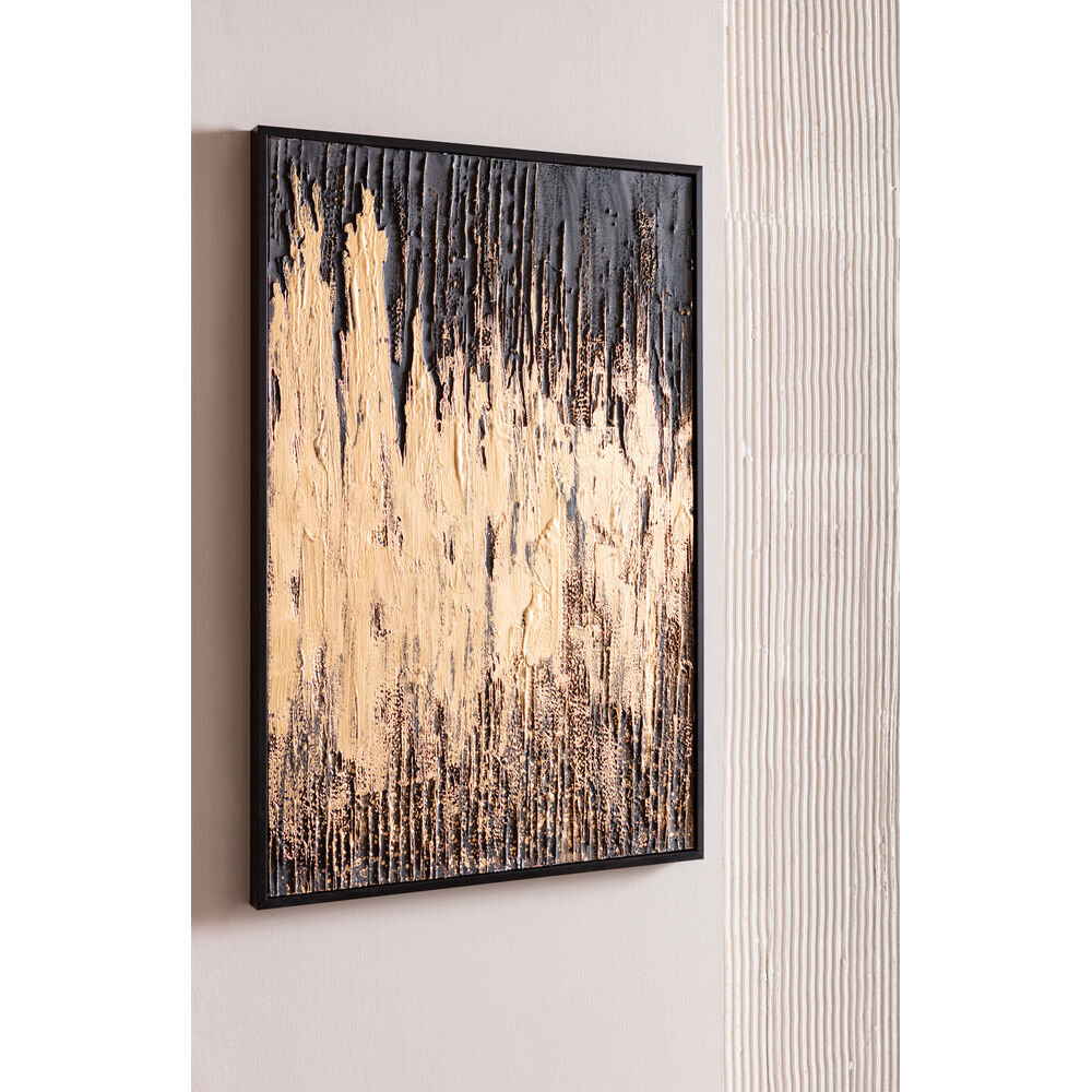 Framed Picture Abstract Black 80x120cm