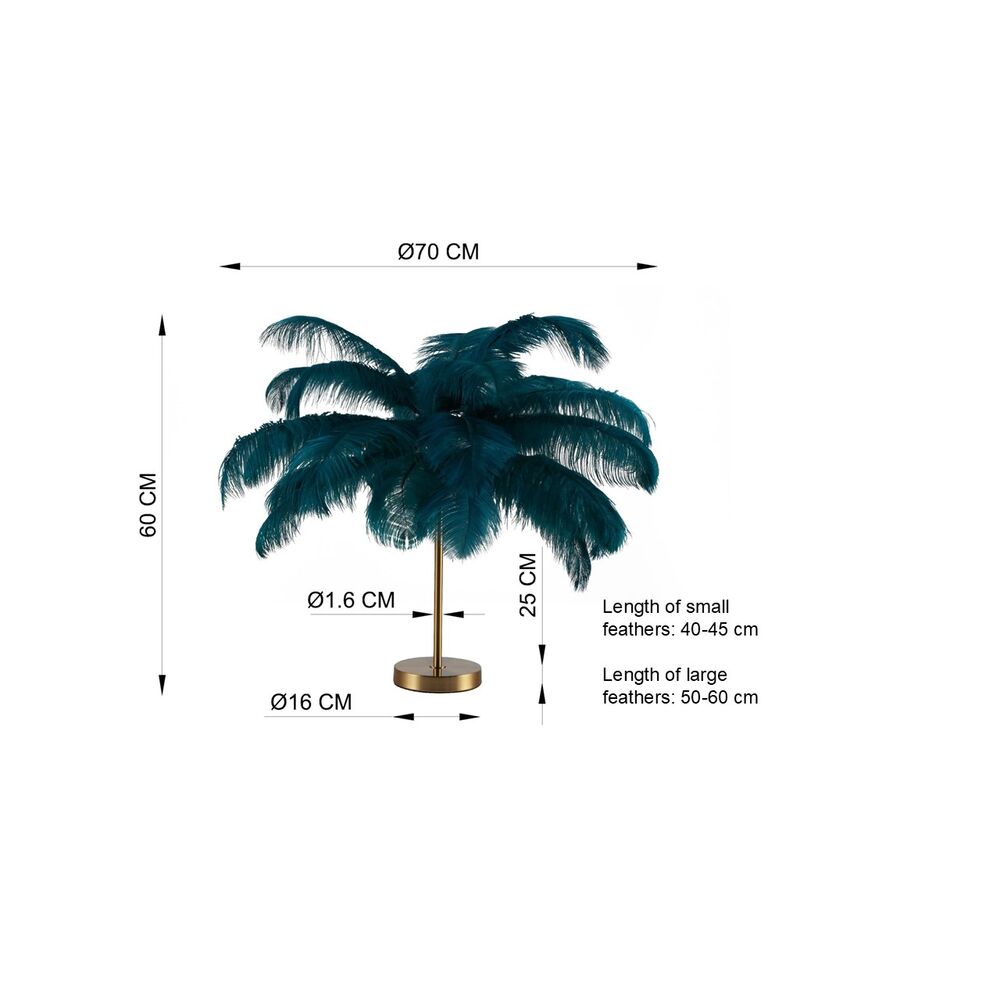 Table Lamp Feather Palm Green 60cm