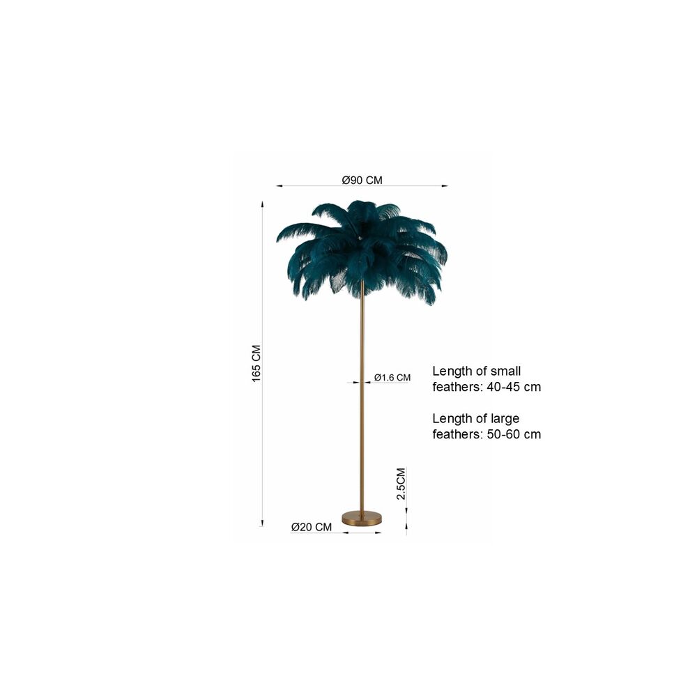 Floor lamp feather palm green 165cm