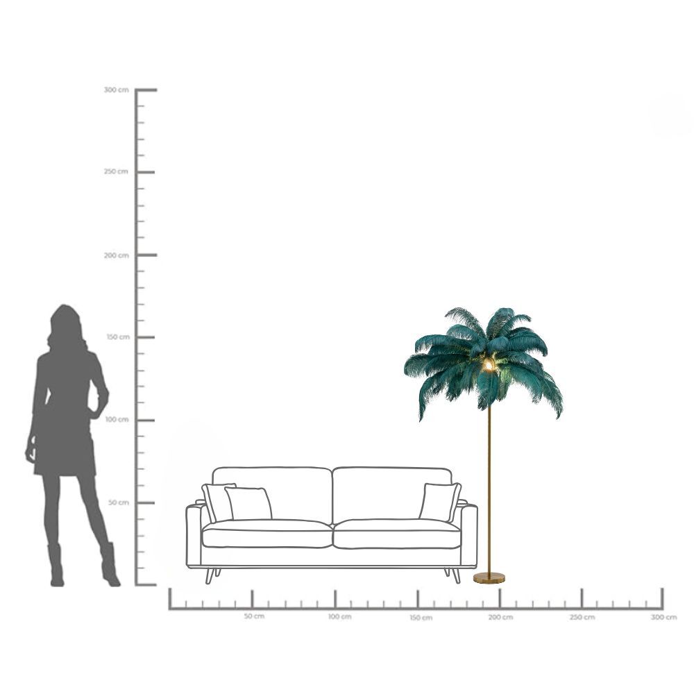 Floor lamp feather palm green 165cm