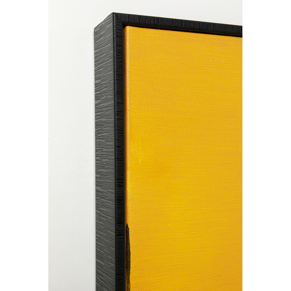 Framed Picture Abstract Shapes Yellow 113x113cm