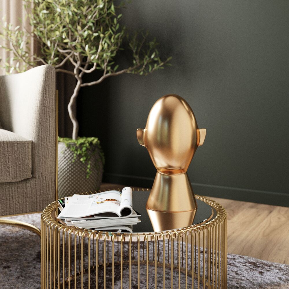 Deco Object Abstract Face Gold 28cm